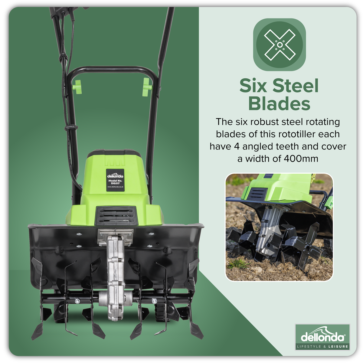 Dellonda DG217 Dellonda Electric Tiller/Cultivator 1500W