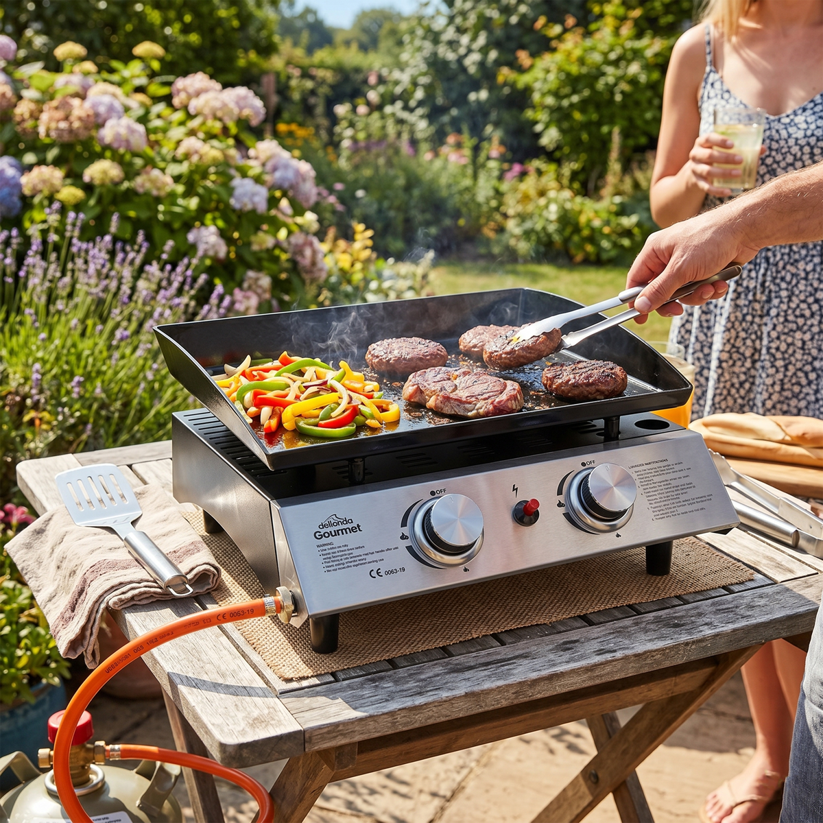 Dellonda DG21 Dellonda 2 Burner Portable Gas Plancha