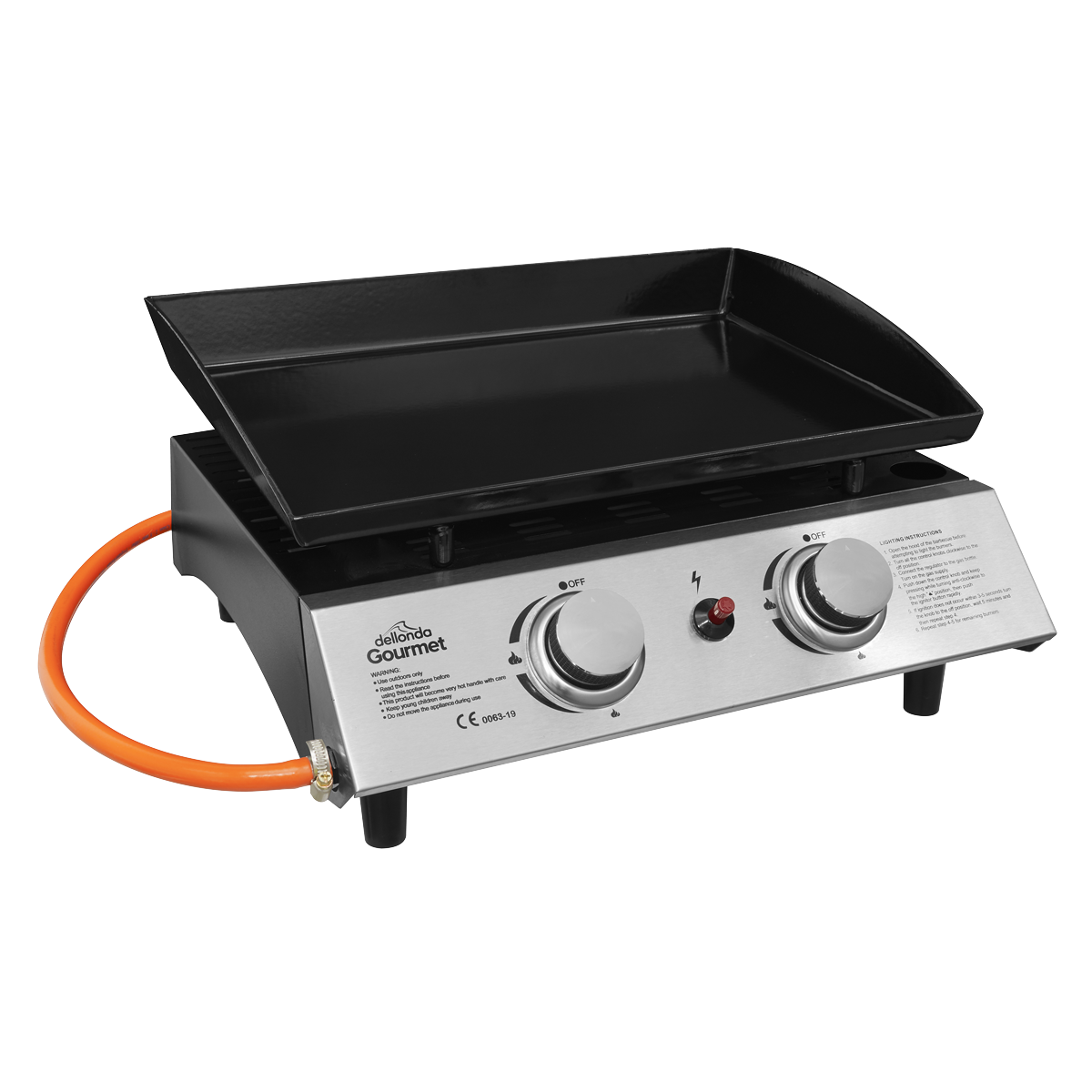 Dellonda DG21 Dellonda 2 Burner Portable Gas Plancha