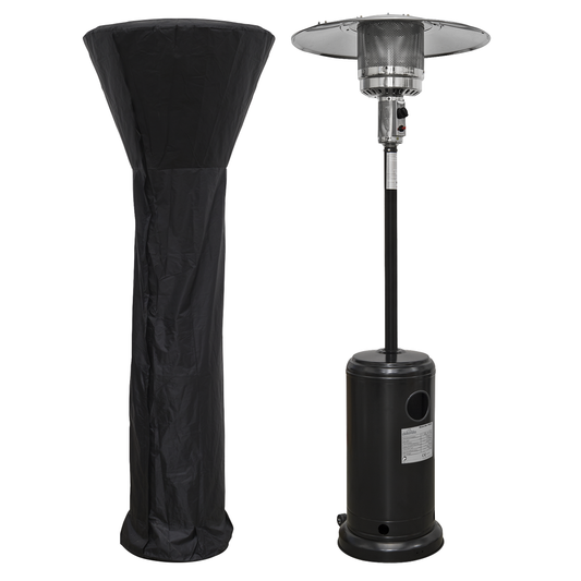 Dellonda DG220 Dellonda Freestanding Gas Patio Heater 13kW with wheels for Commercial & Domestic Use, Supplied with Cover, Black