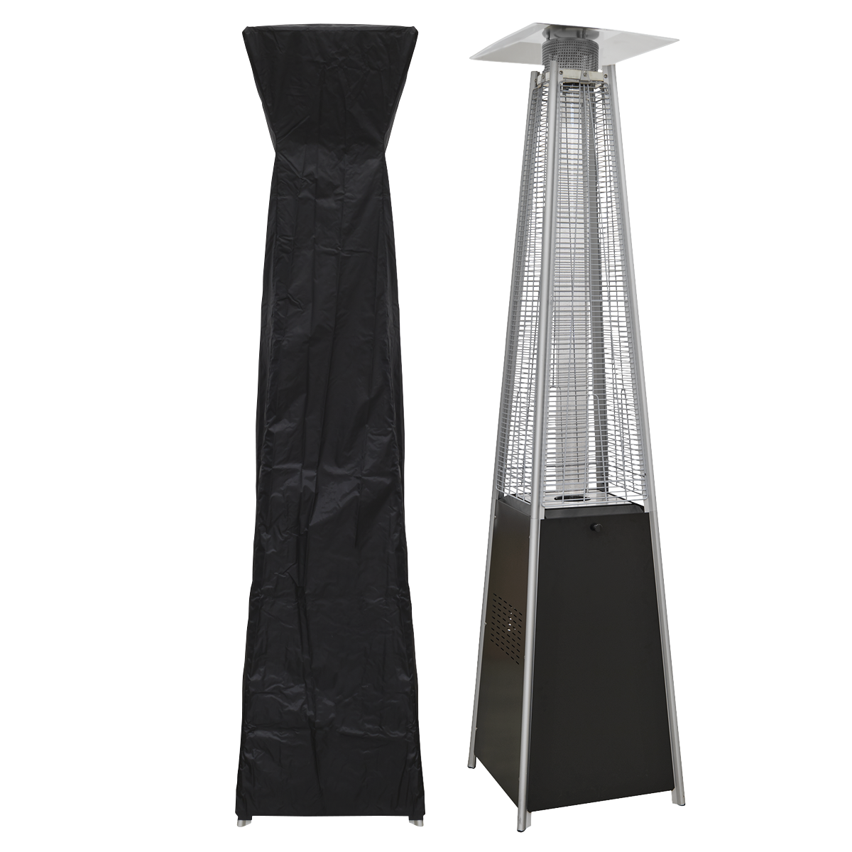 Dellonda DG224 Dellonda Pyramid Gas Patio Heater 13kW for Commercial & Domestic Use, Supplied with Cover, Black