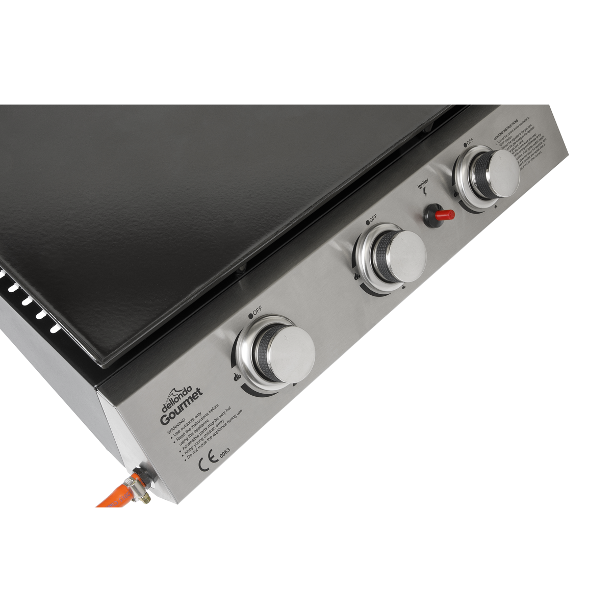Dellonda DG22 Dellonda 3 Burner Portable Gas Plancha