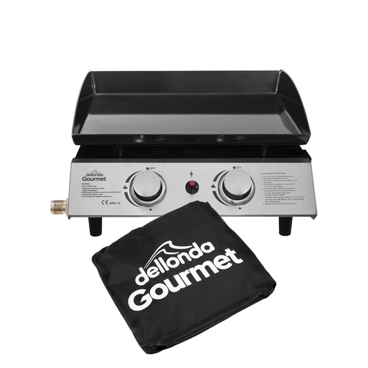 Dellonda DG232 Dellonda 2 Burner Portable Gas Plancha & Cover