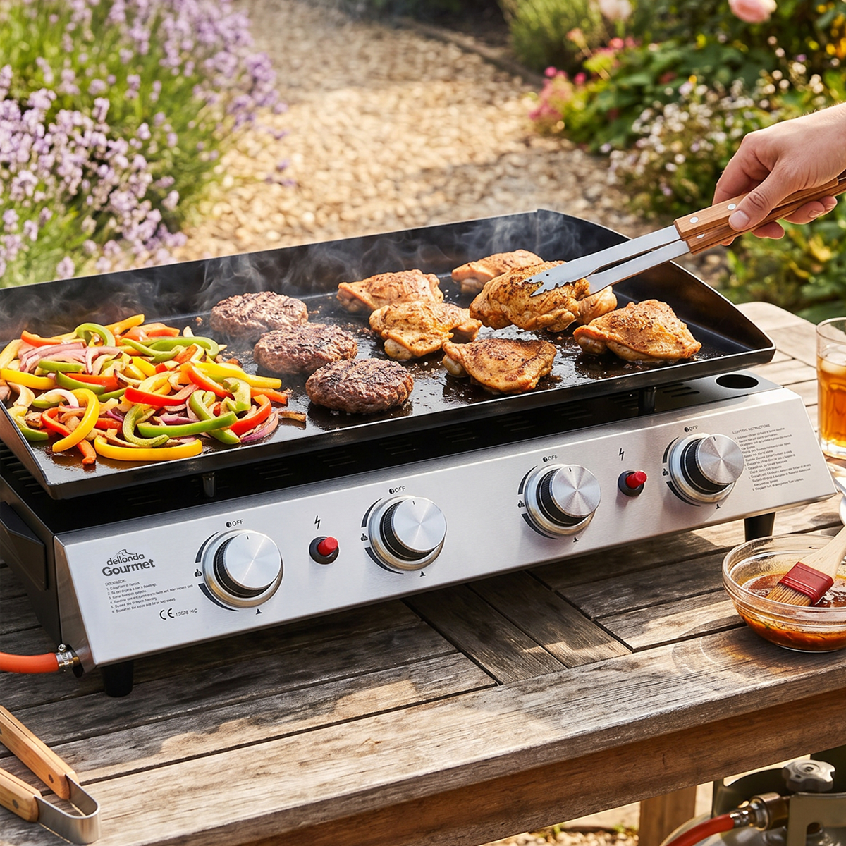 Dellonda DG23 Dellonda 4 Burner Portable Gas Plancha