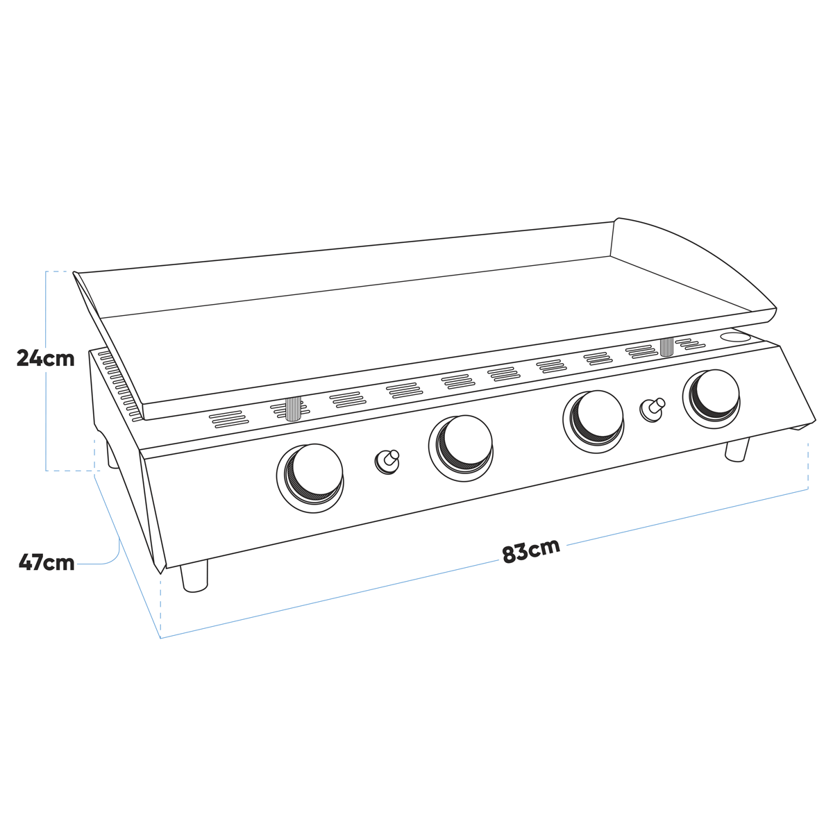 Dellonda DG23 Dellonda 4 Burner Portable Gas Plancha