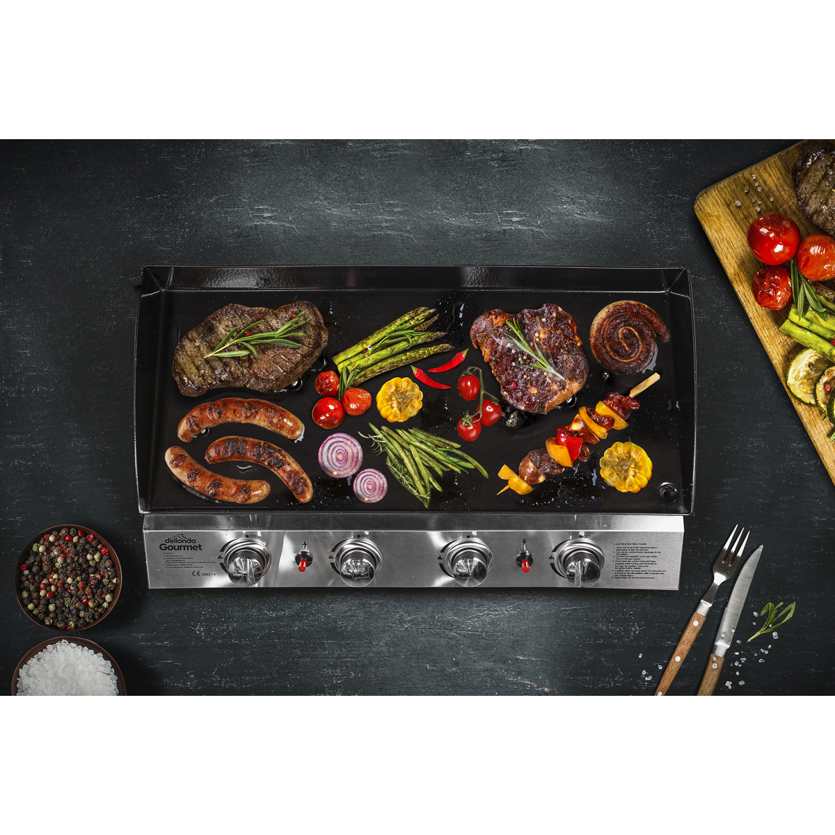 Dellonda DG23 Dellonda 4 Burner Portable Gas Plancha