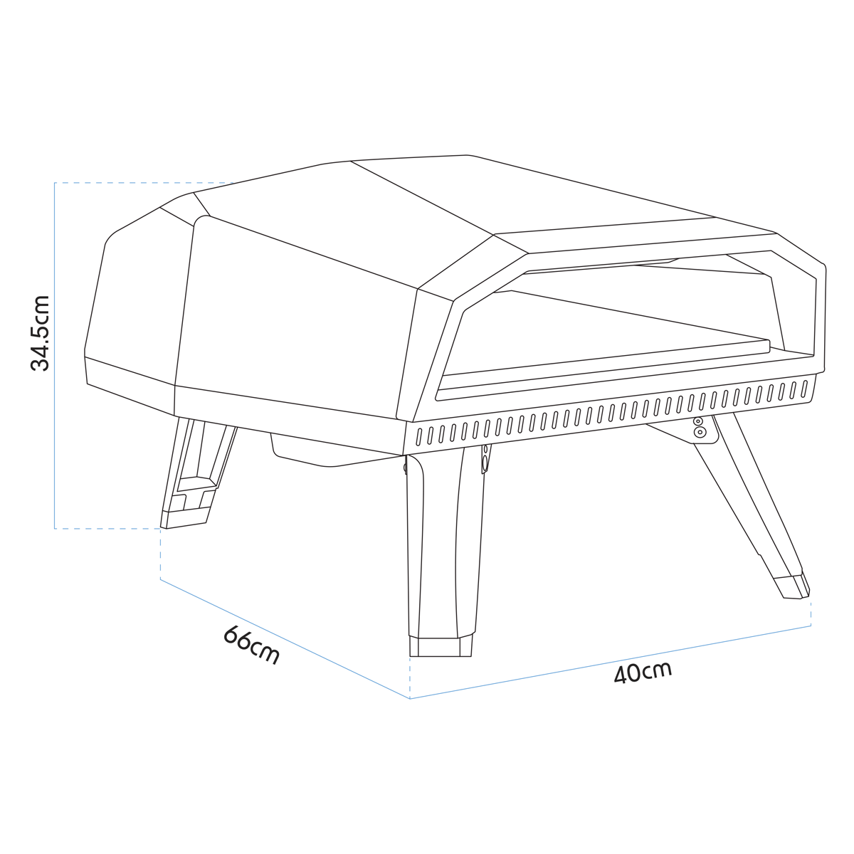 Dellonda DG257 Dellonda Gas Pizza Oven with Water-Resistant Cover/Carry Bag & 12" Pizza Peel