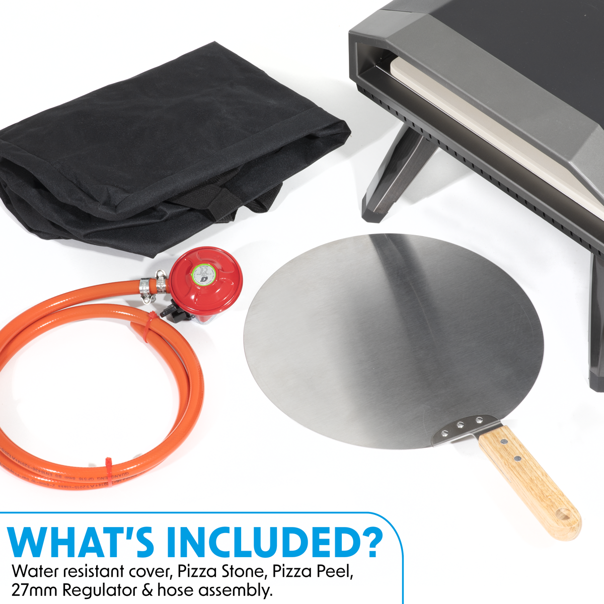 Dellonda DG257 Dellonda Gas Pizza Oven with Water-Resistant Cover/Carry Bag & 12" Pizza Peel