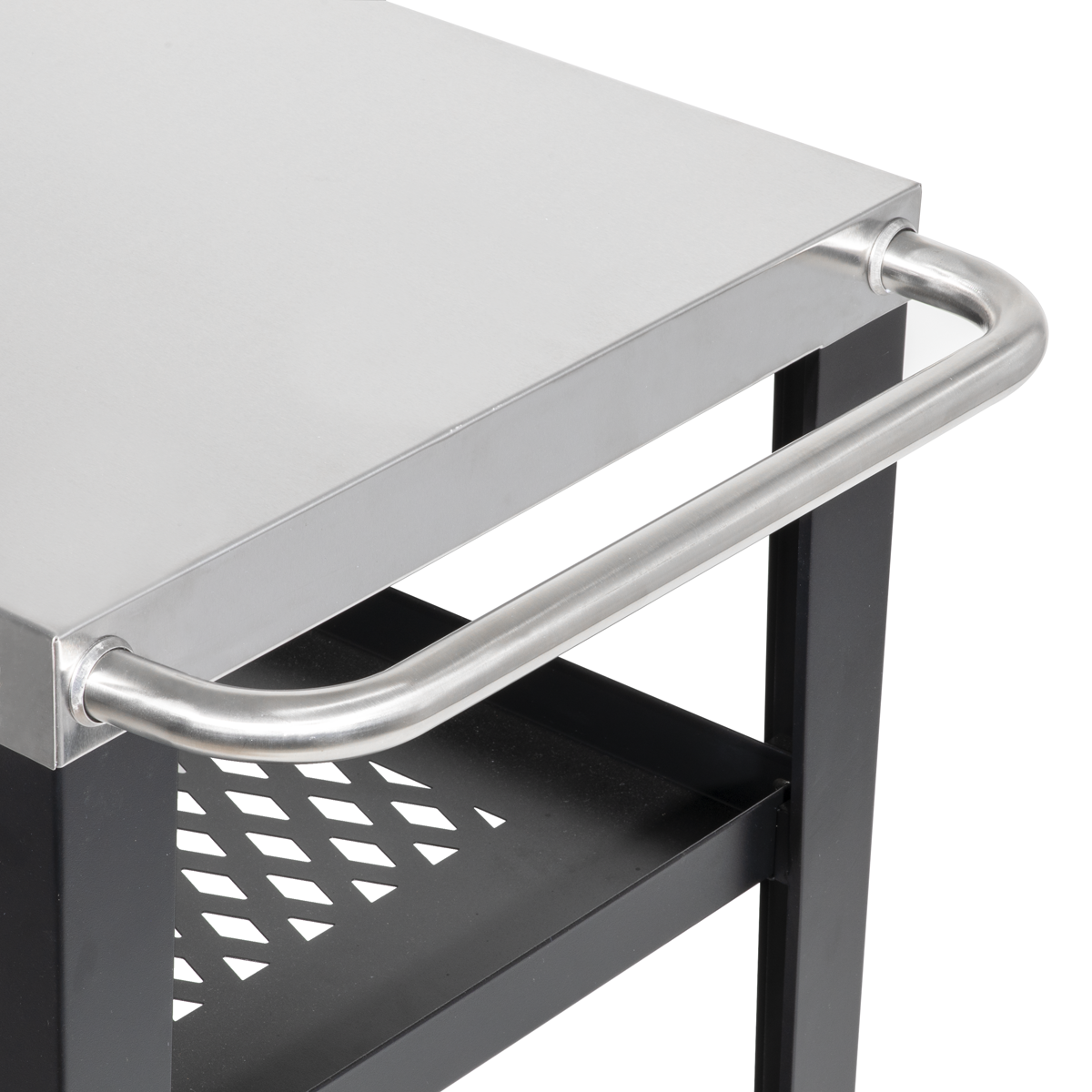 Dellonda DG263 Dellonda Plancha Trolley with Utensil Holder - Stainless Steel Top