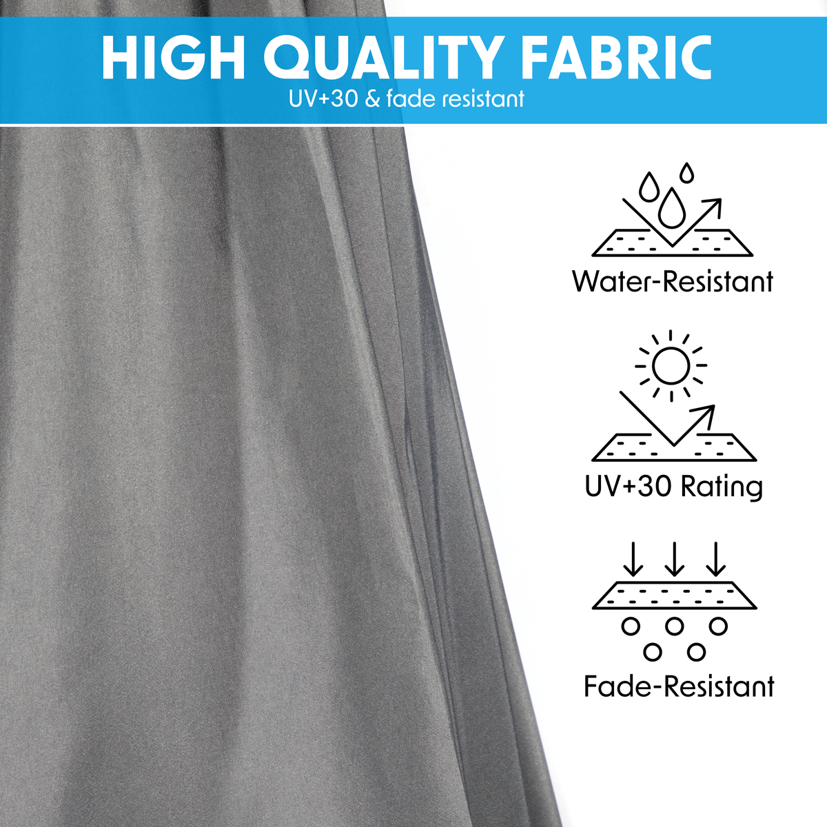 Dellonda DG264 Dellonda Banana Parasol with Cover 3m - Grey