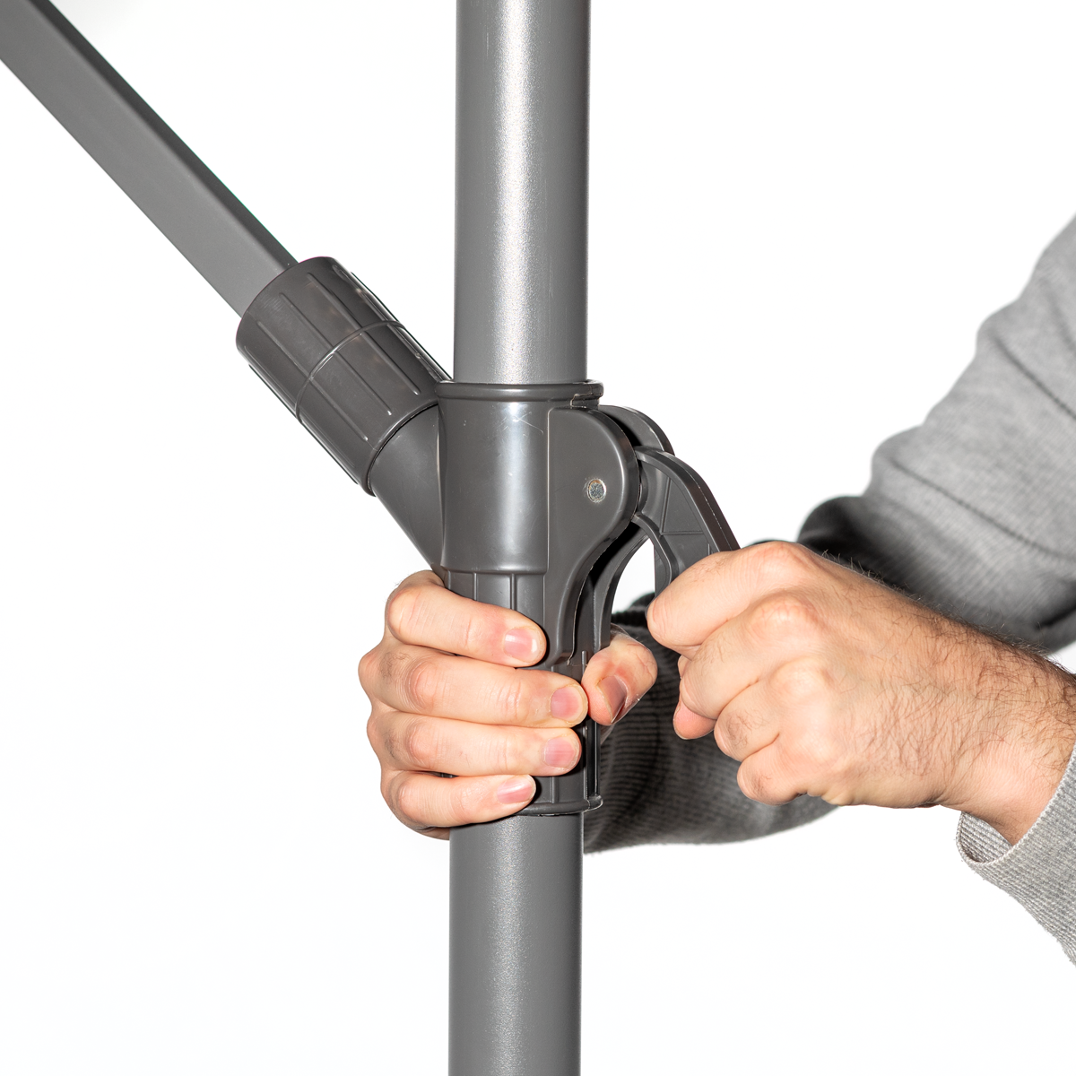 Dellonda DG264 Dellonda Banana Parasol with Cover 3m - Grey