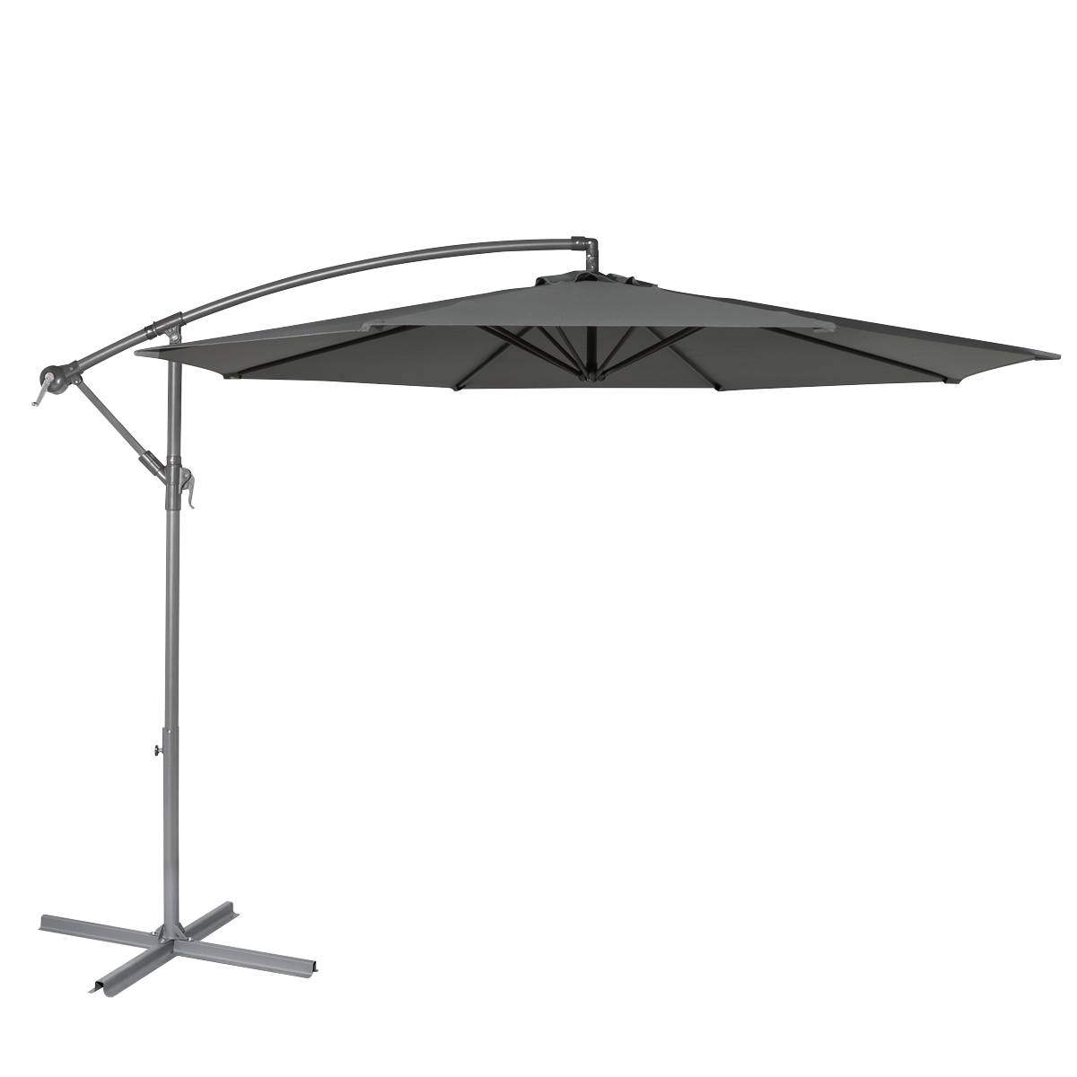 Dellonda DG264 Dellonda Banana Parasol with Cover 3m - Grey