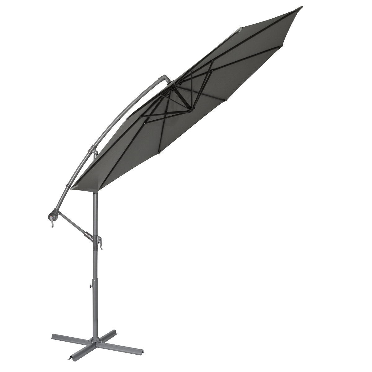 Dellonda DG264 Dellonda Banana Parasol with Cover 3m - Grey