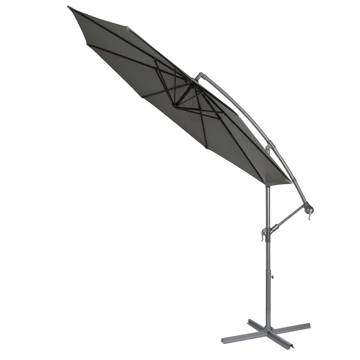 Dellonda DG264 Dellonda Banana Parasol with Cover 3m - Grey