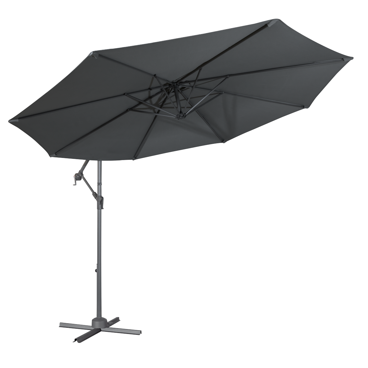 Dellonda DG264 Dellonda Banana Parasol with Cover 3m - Grey
