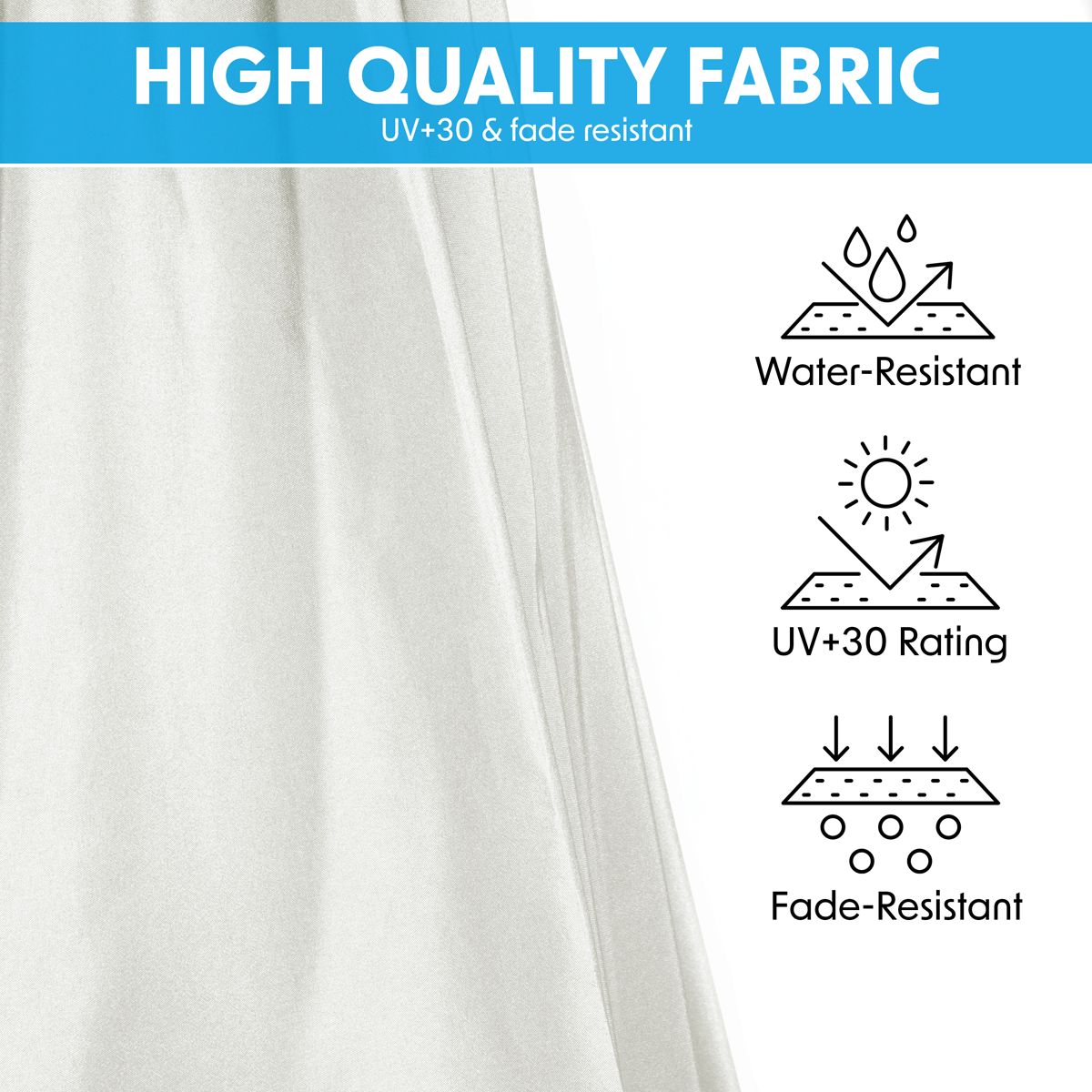 Dellonda DG265 Dellonda Banana Parasol with Cover 3m - Cream