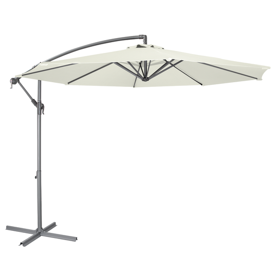 Dellonda DG265 Dellonda Banana Parasol with Cover 3m - Cream