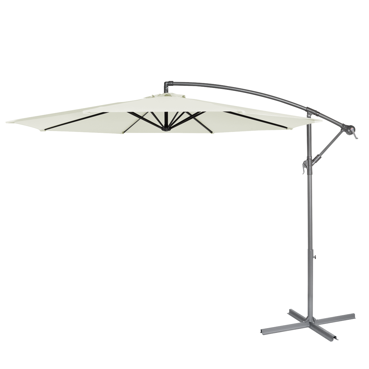 Dellonda DG265 Dellonda Banana Parasol with Cover 3m - Cream