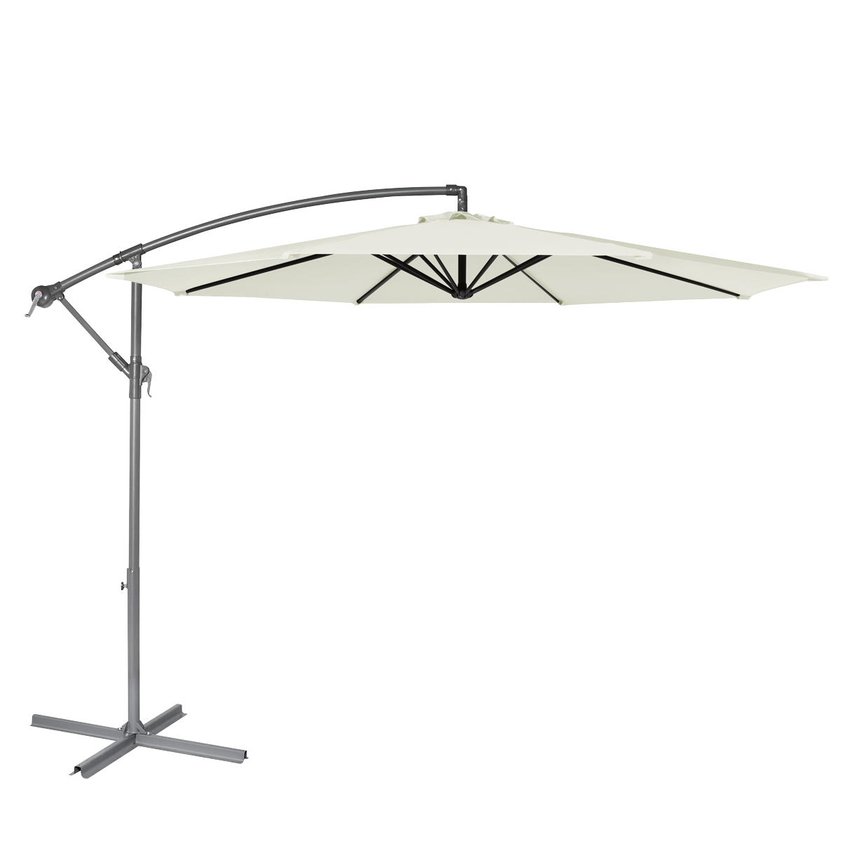 Dellonda DG265 Dellonda Banana Parasol with Cover 3m - Cream