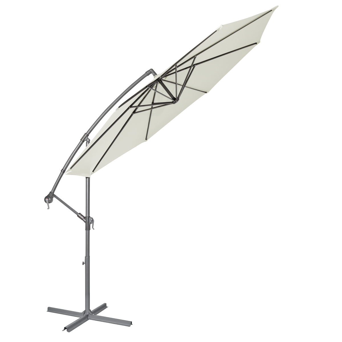 Dellonda DG265 Dellonda Banana Parasol with Cover 3m - Cream