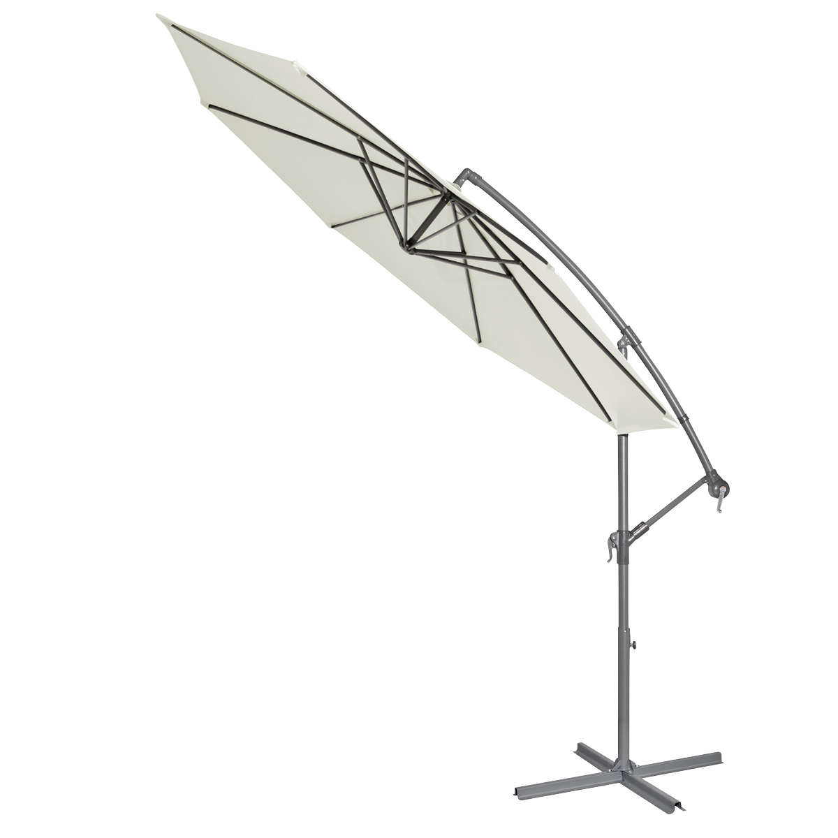 Dellonda DG265 Dellonda Banana Parasol with Cover 3m - Cream