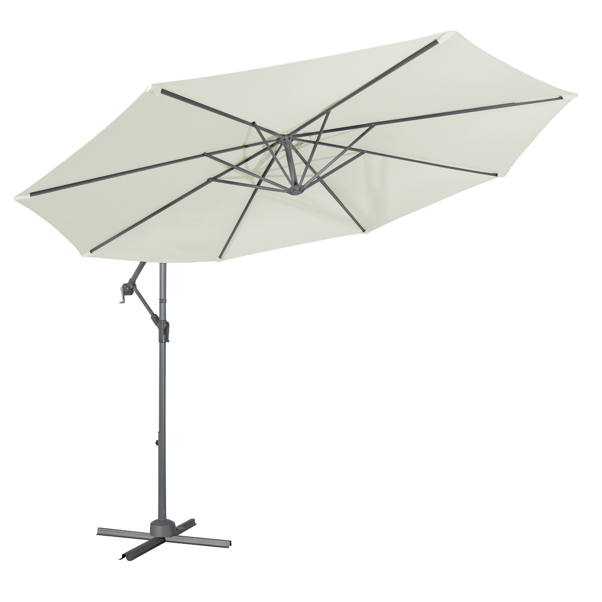 Dellonda DG265 Dellonda Banana Parasol with Cover 3m - Cream
