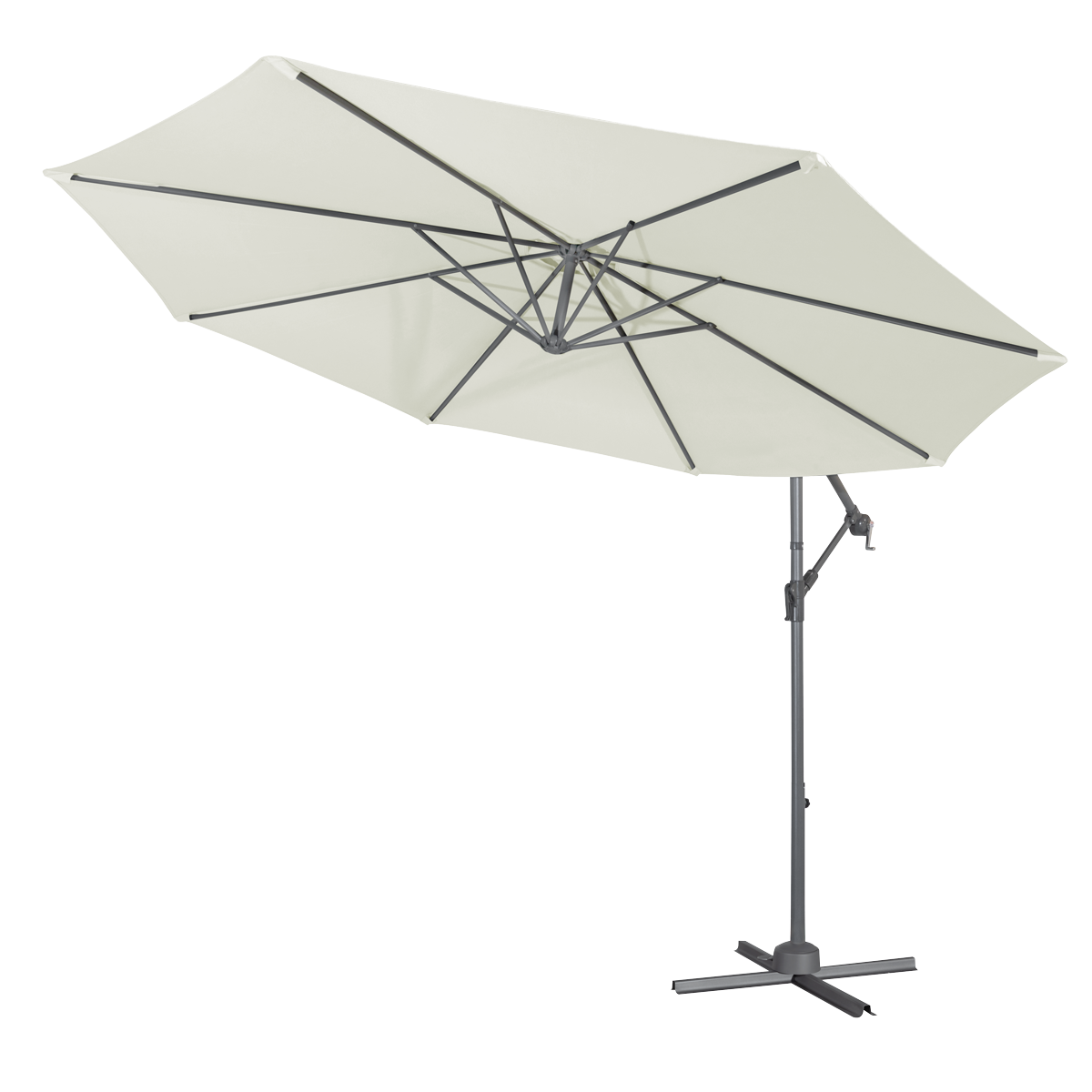 Dellonda DG265 Dellonda Banana Parasol with Cover 3m - Cream