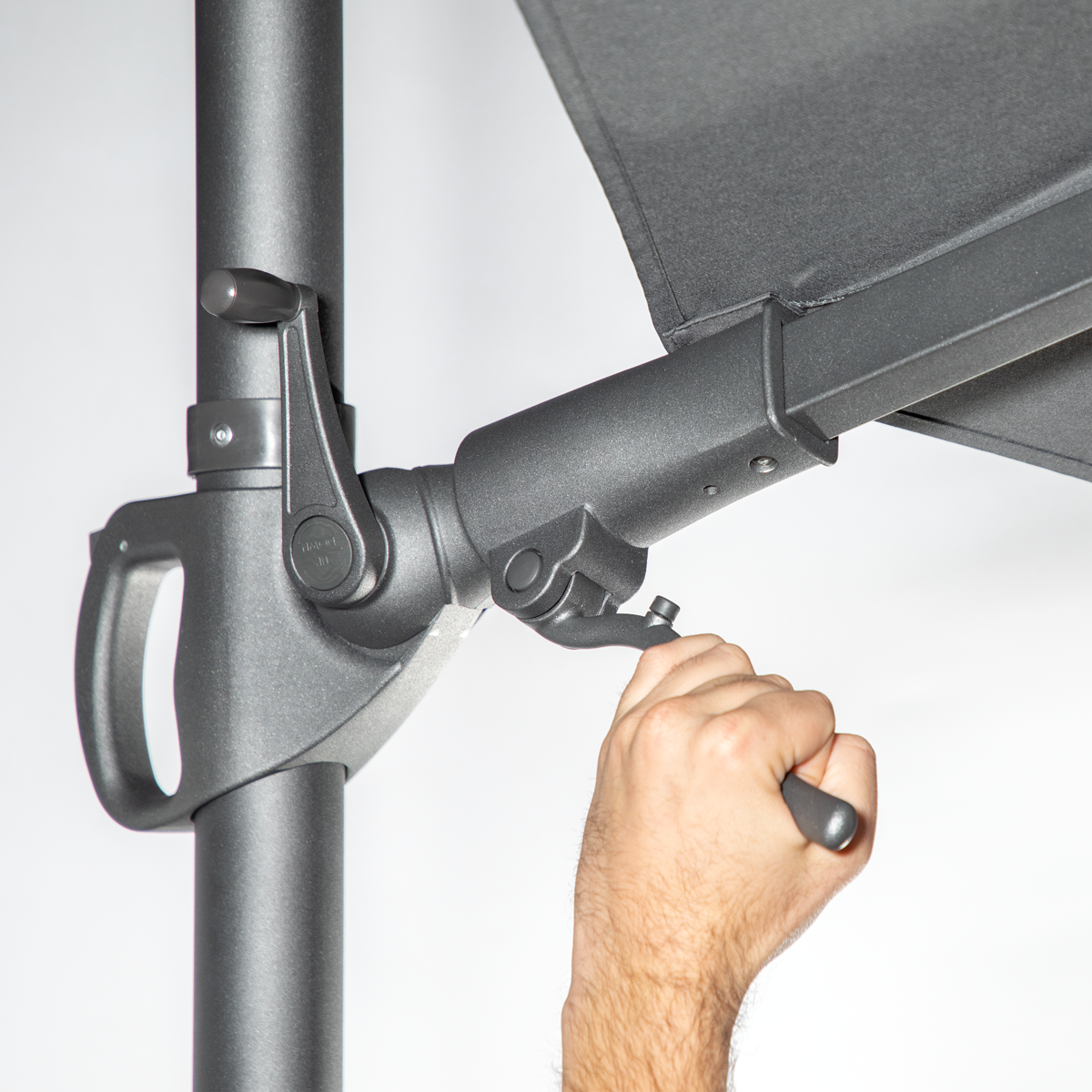 Dellonda DG267 Dellonda Cantilever Parasol with 360° Rotation, Tilt & Cover 3m - Grey