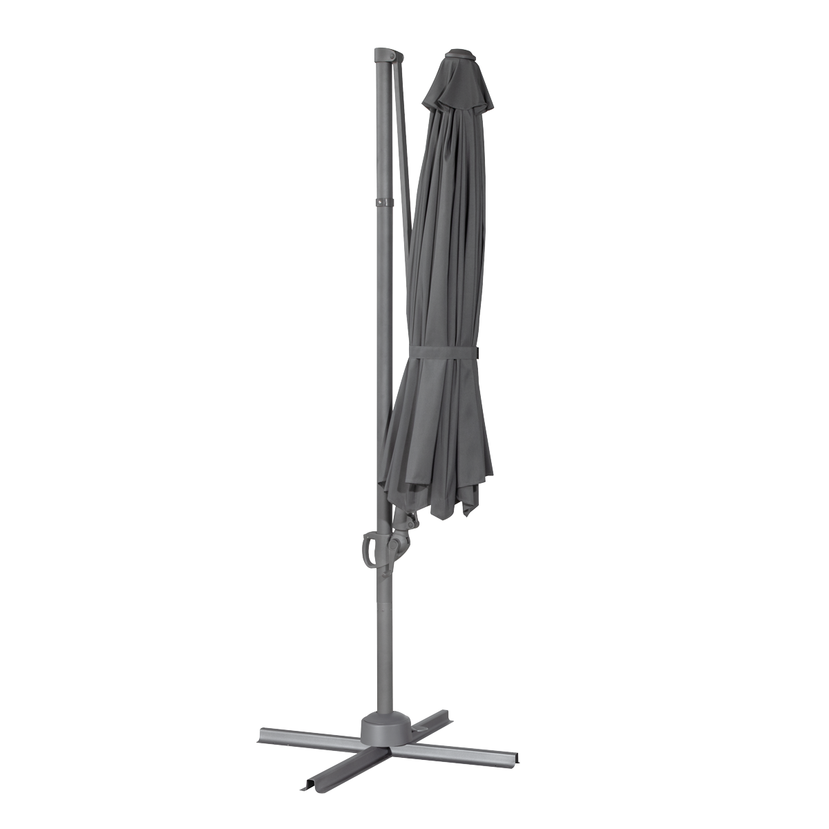 Dellonda DG267 Dellonda Cantilever Parasol with 360° Rotation, Tilt & Cover 3m - Grey