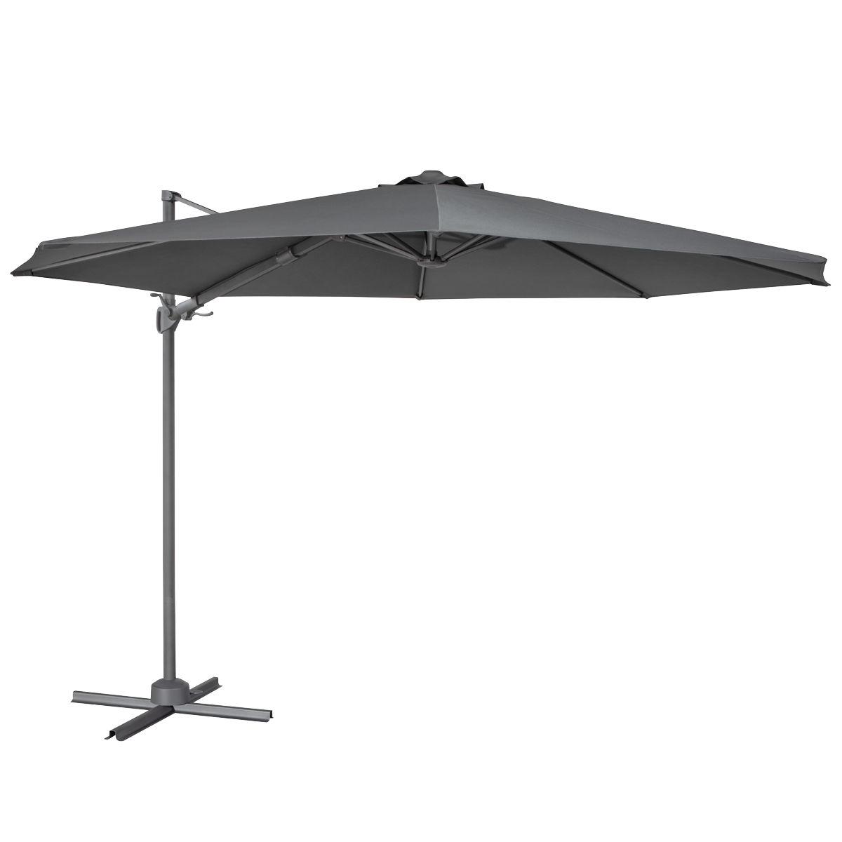 Dellonda DG267 Dellonda Cantilever Parasol with 360° Rotation, Tilt & Cover 3m - Grey