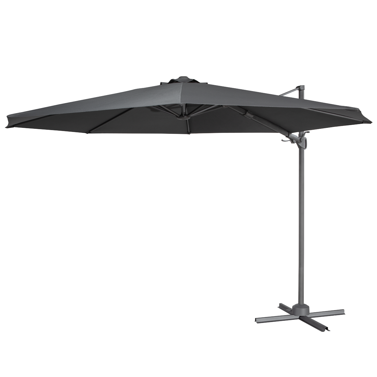 Dellonda DG267 Dellonda Cantilever Parasol with 360° Rotation, Tilt & Cover 3m - Grey
