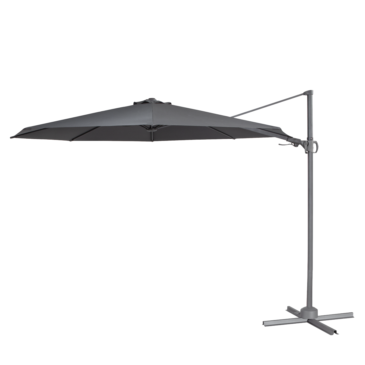 Dellonda DG267 Dellonda Cantilever Parasol with 360° Rotation, Tilt & Cover 3m - Grey