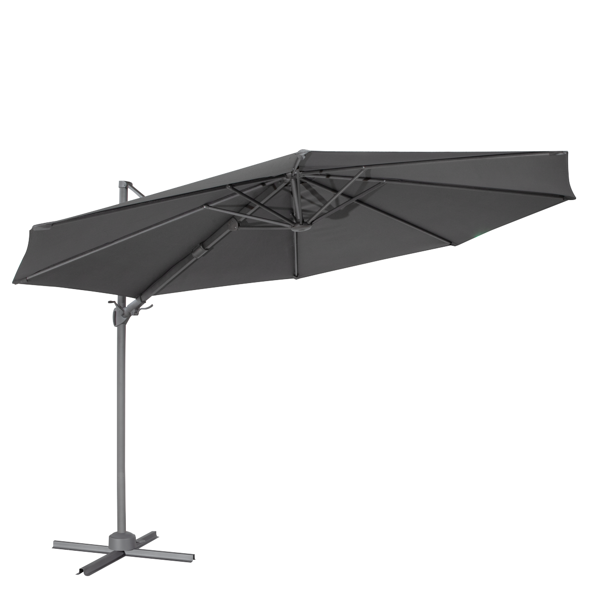 Dellonda DG267 Dellonda Cantilever Parasol with 360° Rotation, Tilt & Cover 3m - Grey