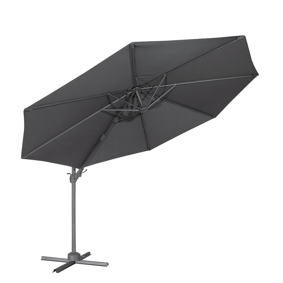 Dellonda DG267 Dellonda Cantilever Parasol with 360° Rotation, Tilt & Cover 3m - Grey