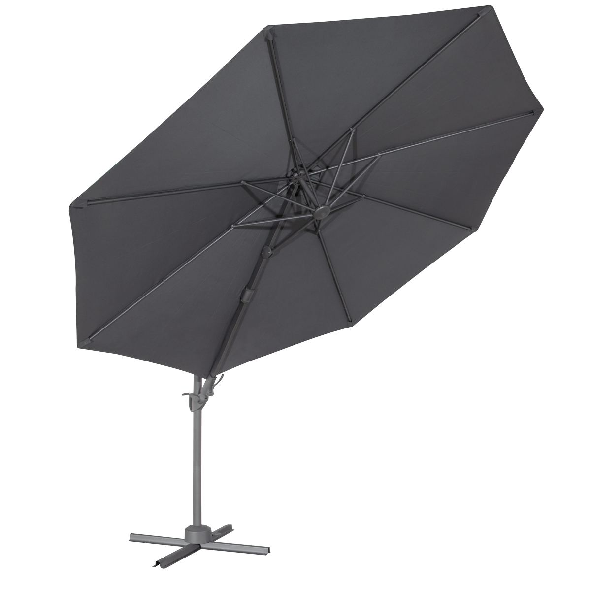Dellonda DG267 Dellonda Cantilever Parasol with 360° Rotation, Tilt & Cover 3m - Grey