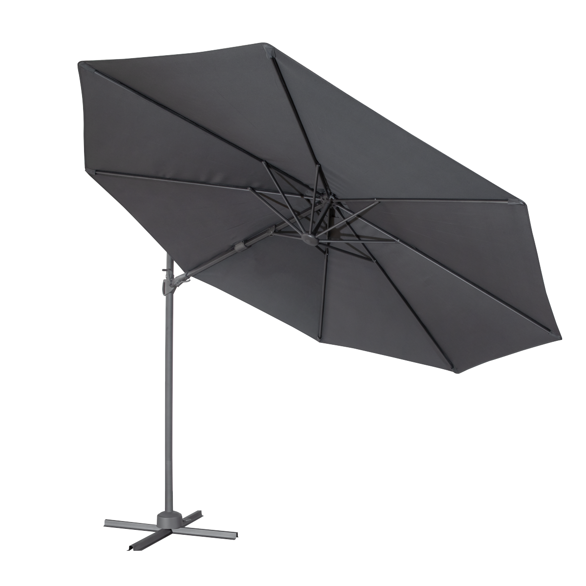 Dellonda DG267 Dellonda Cantilever Parasol with 360° Rotation, Tilt & Cover 3m - Grey