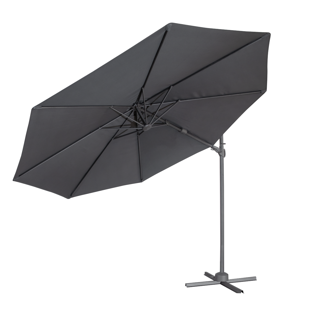 Dellonda DG267 Dellonda Cantilever Parasol with 360° Rotation, Tilt & Cover 3m - Grey