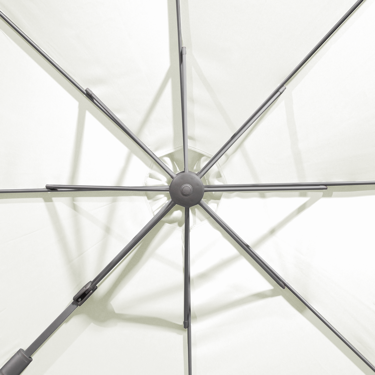 Dellonda DG268 Dellonda Cantilever Parasol with 360° Rotation, Tilt & Cover 3m - Cream