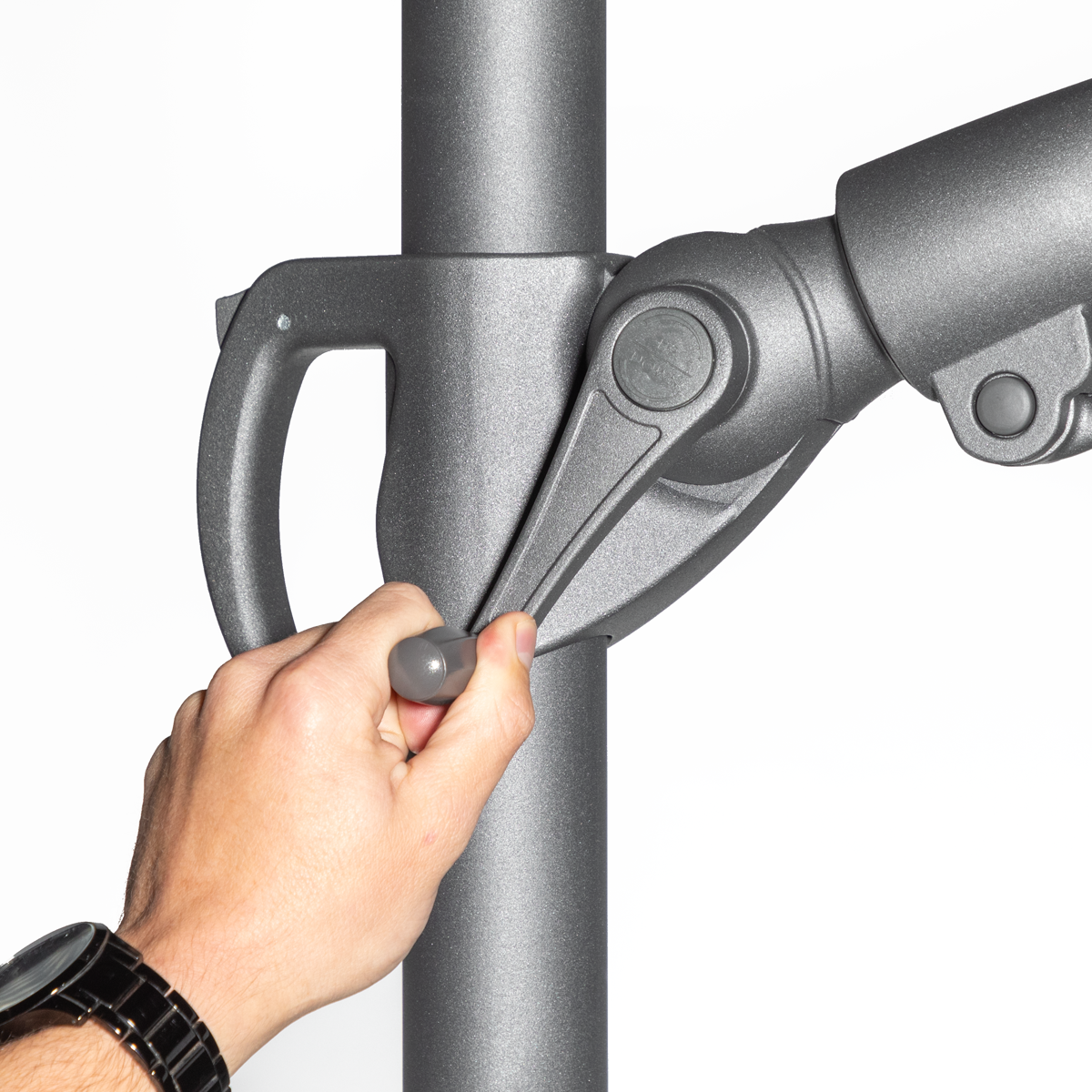 Dellonda DG268 Dellonda Cantilever Parasol with 360° Rotation, Tilt & Cover 3m - Cream