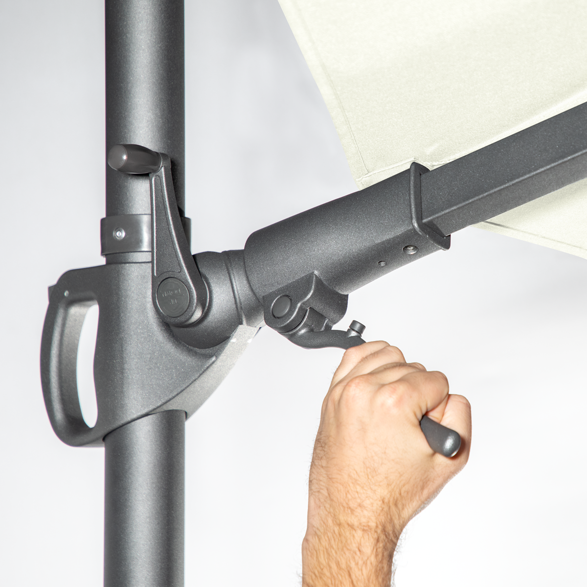 Dellonda DG268 Dellonda Cantilever Parasol with 360° Rotation, Tilt & Cover 3m - Cream