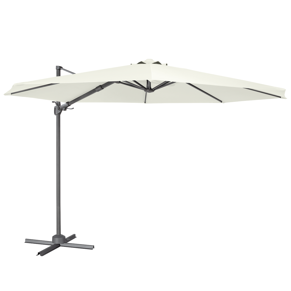 Dellonda DG268 Dellonda Cantilever Parasol with 360° Rotation, Tilt & Cover 3m - Cream