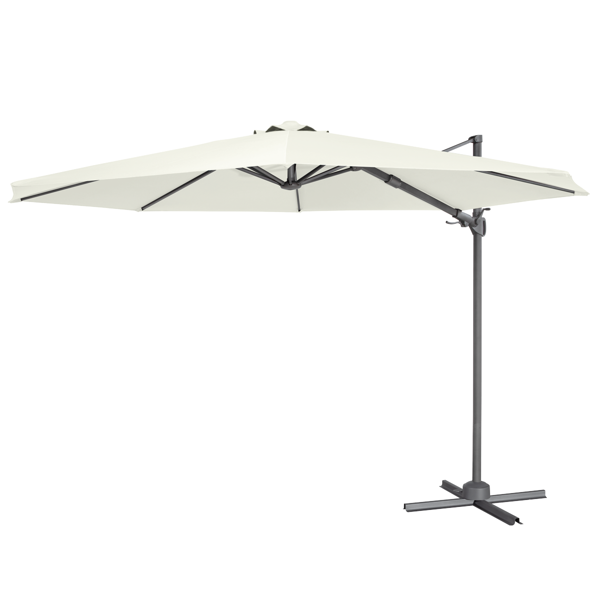 Dellonda DG268 Dellonda Cantilever Parasol with 360° Rotation, Tilt & Cover 3m - Cream