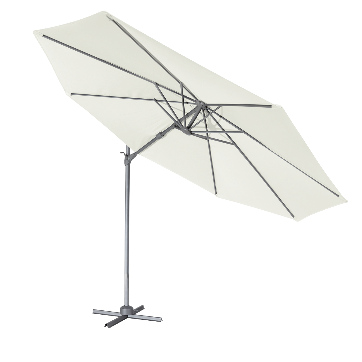 Dellonda DG268 Dellonda Cantilever Parasol with 360° Rotation, Tilt & Cover 3m - Cream