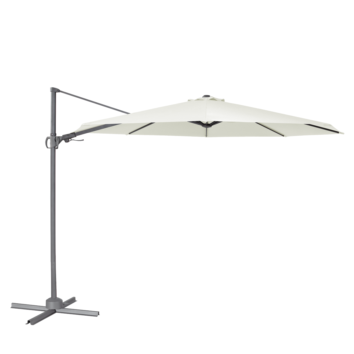 Dellonda DG268 Dellonda Cantilever Parasol with 360° Rotation, Tilt & Cover 3m - Cream