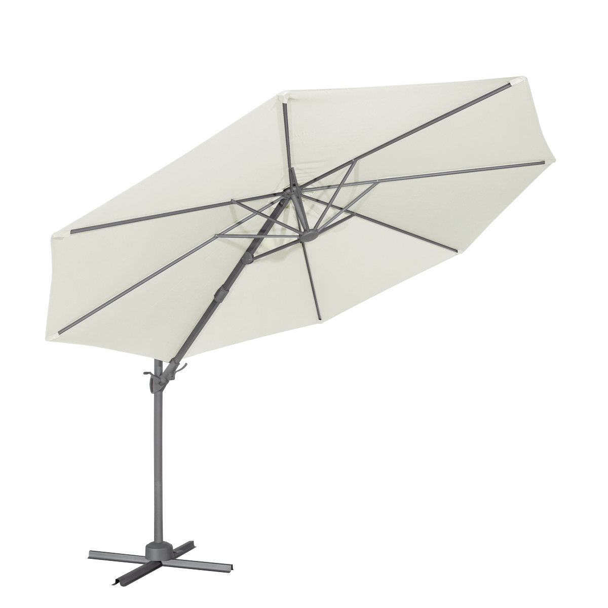Dellonda DG268 Dellonda Cantilever Parasol with 360° Rotation, Tilt & Cover 3m - Cream