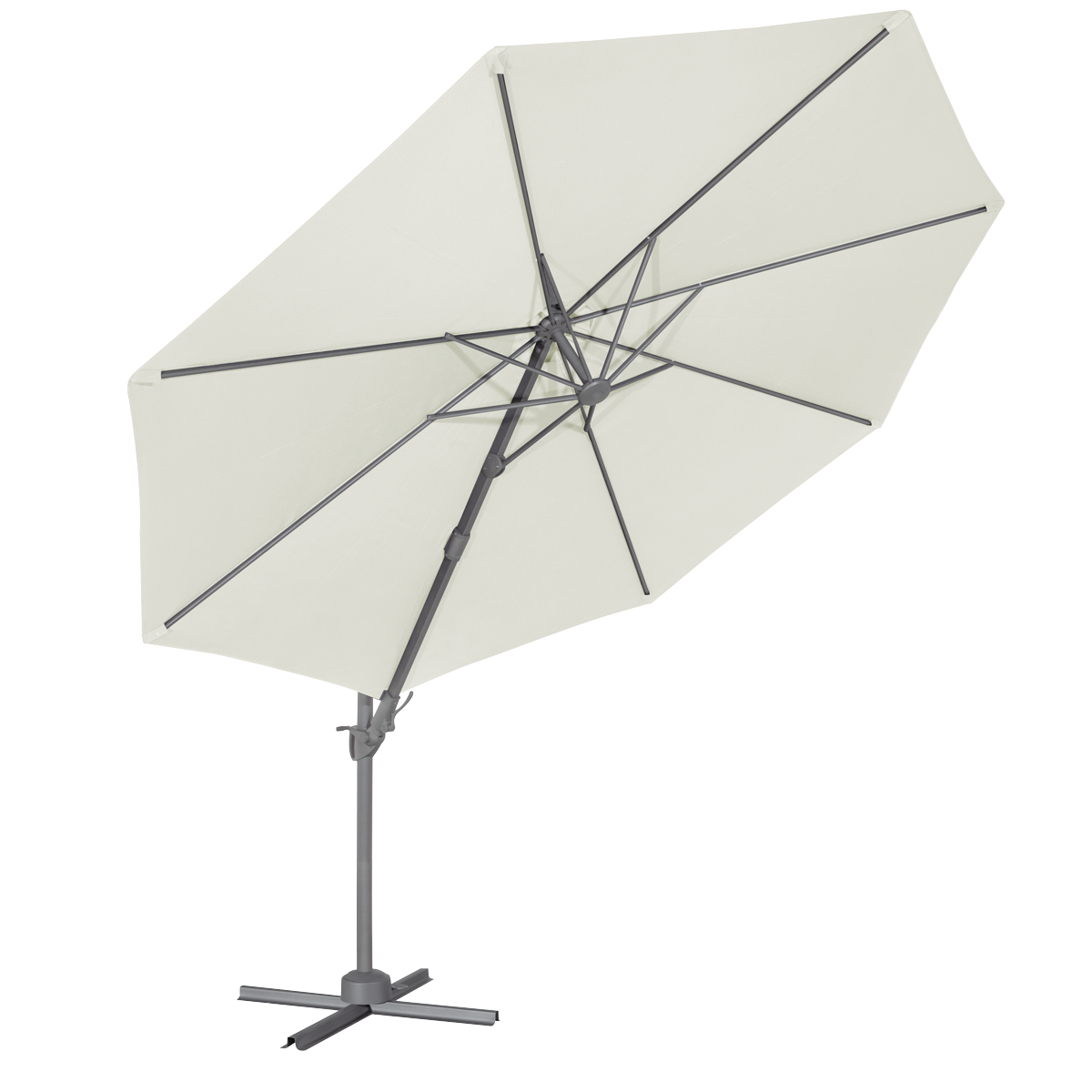 Dellonda DG268 Dellonda Cantilever Parasol with 360° Rotation, Tilt & Cover 3m - Cream
