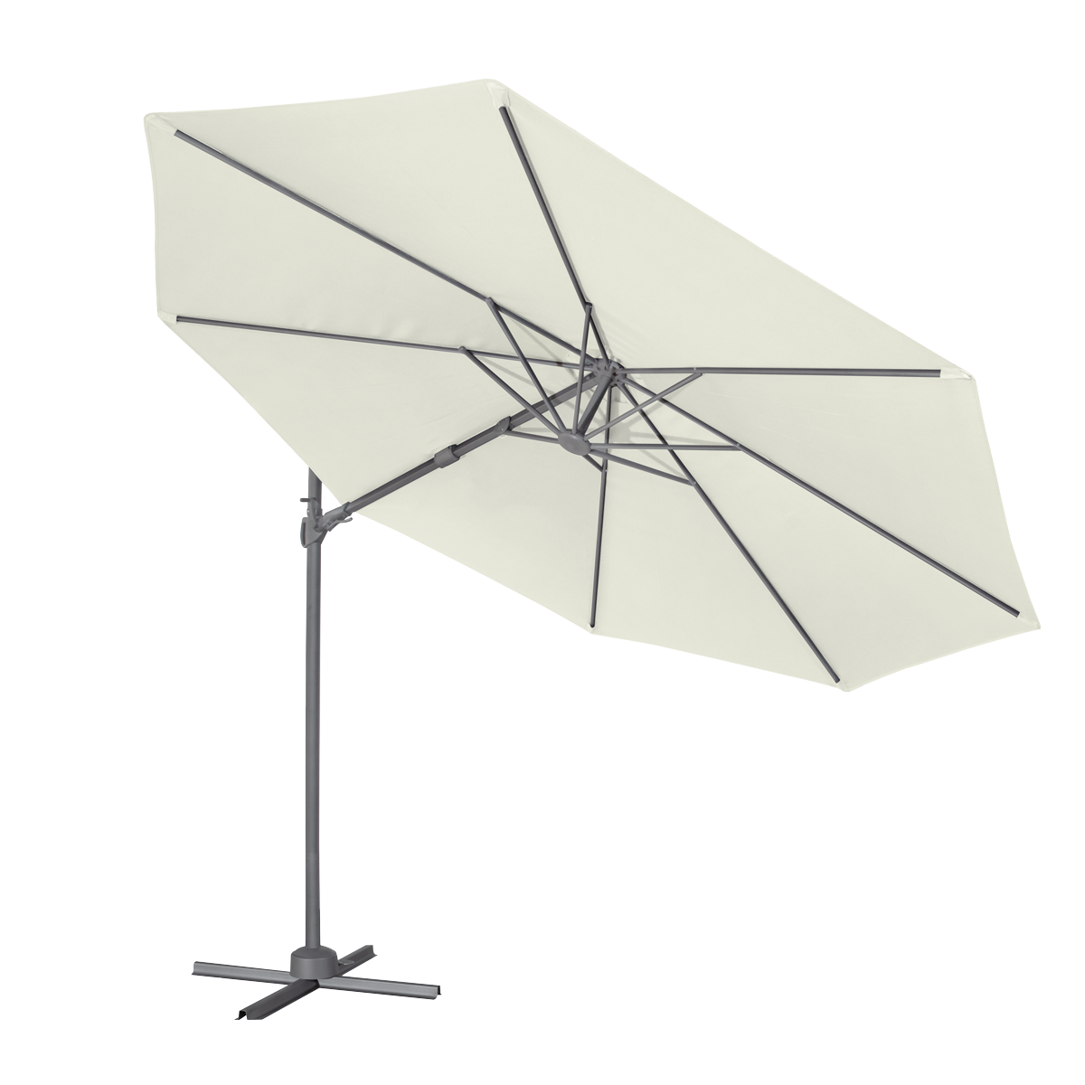 Dellonda DG268 Dellonda Cantilever Parasol with 360° Rotation, Tilt & Cover 3m - Cream