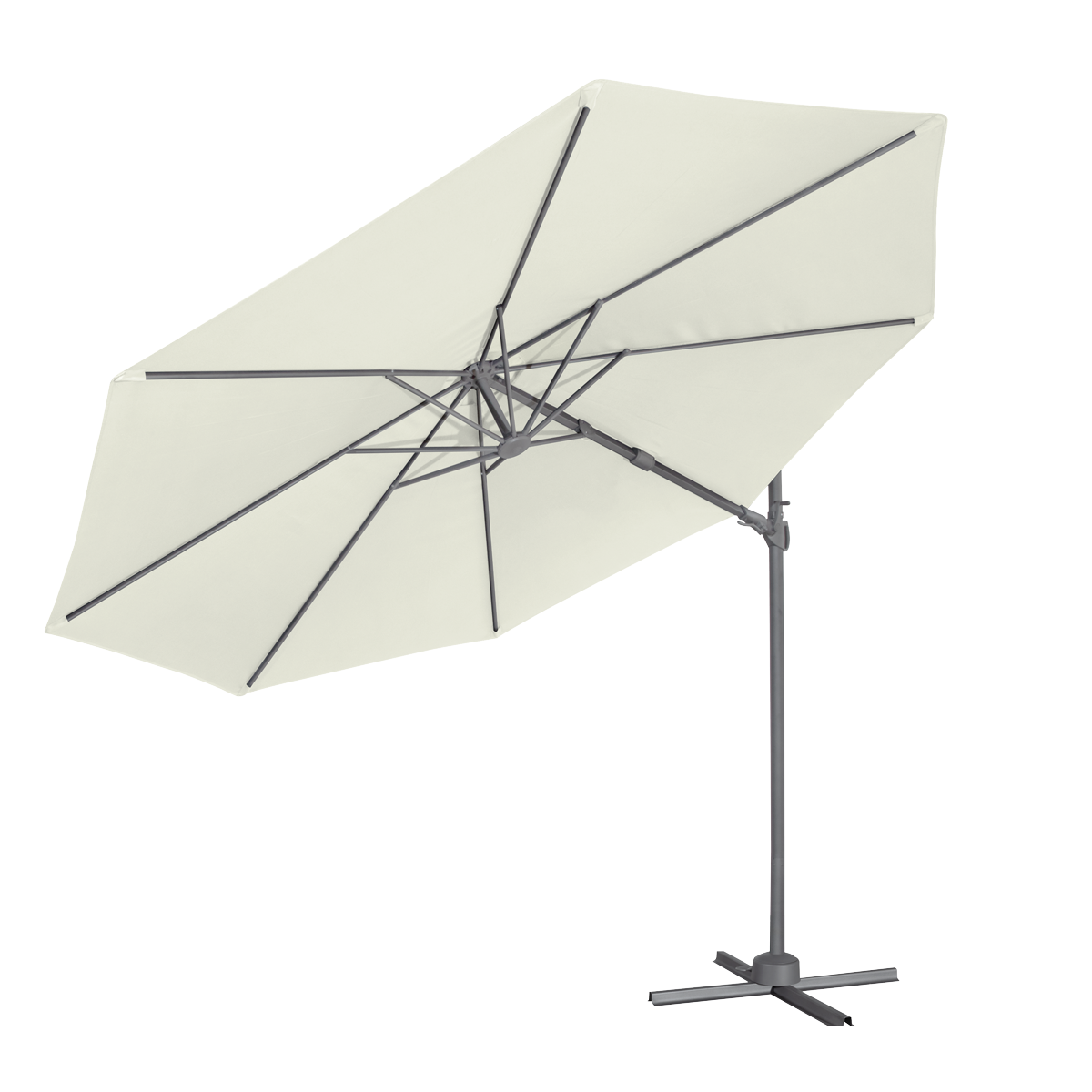 Dellonda DG268 Dellonda Cantilever Parasol with 360° Rotation, Tilt & Cover 3m - Cream
