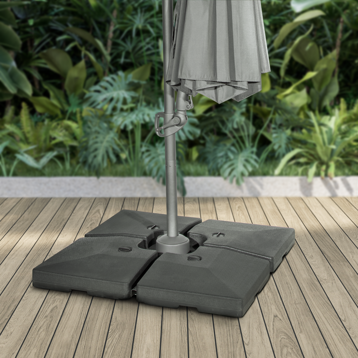 Dellonda DG269 Dellonda Fillable Parasol Base, Water/Sand Fill 92L 4pc