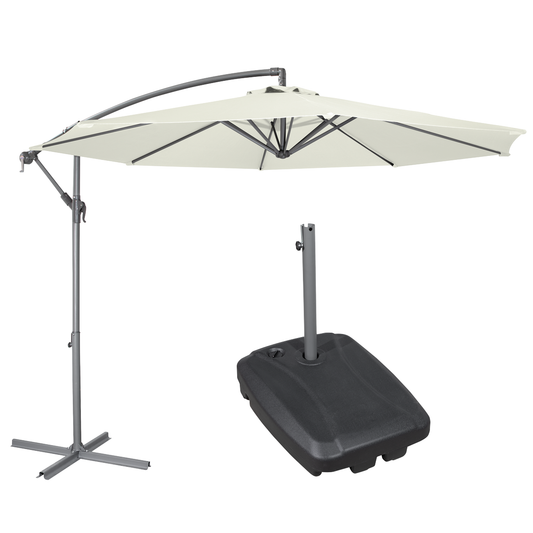 Dellonda DG271 Dellonda Banana Parasol with Cover & Base 3m - Cream